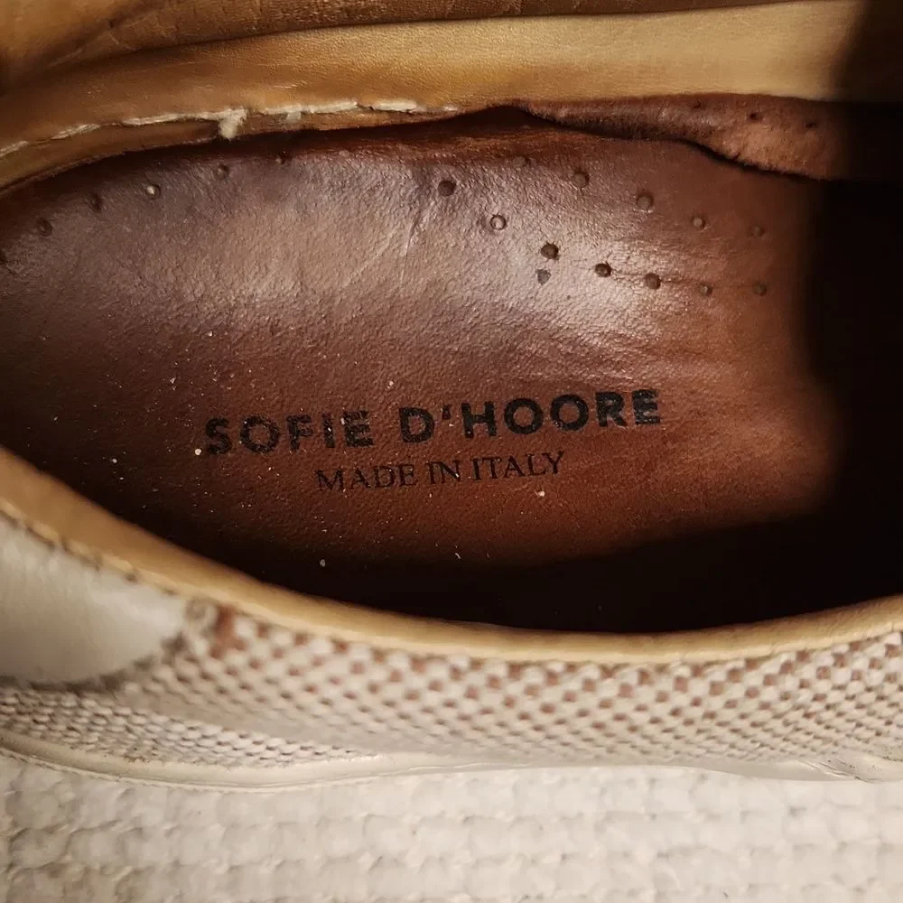 Sofie D'Hoore neutral canvas slip-on platform sneakers Sz 9